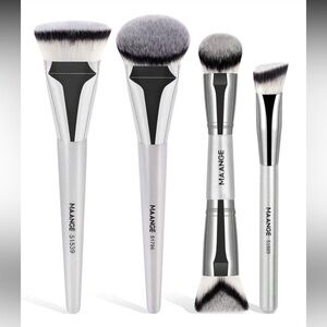 MAANGE Silver Makeup Brush Set